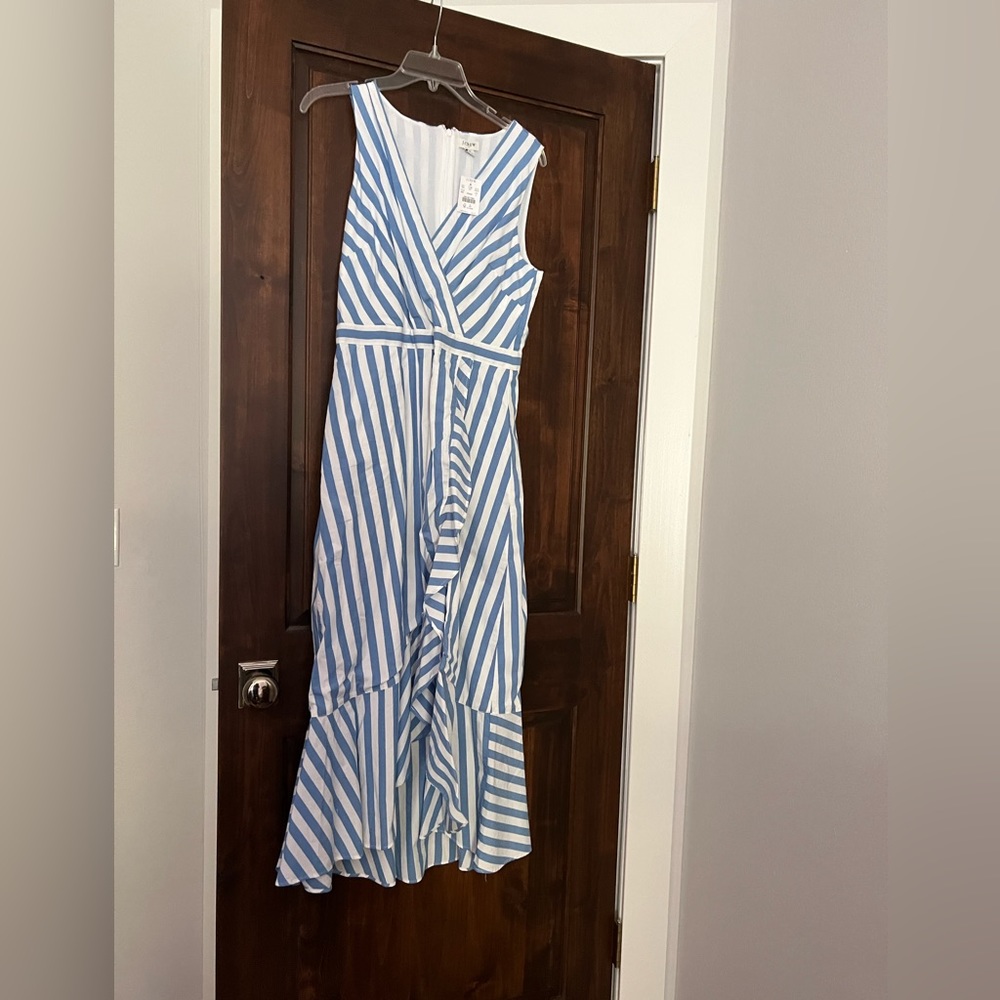 J Crew Blue Striped Maxi Dress NWT